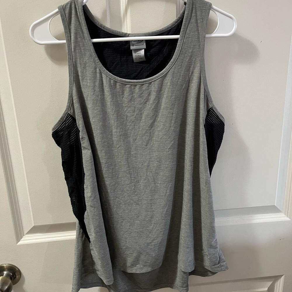 Gray and Black Tank Top